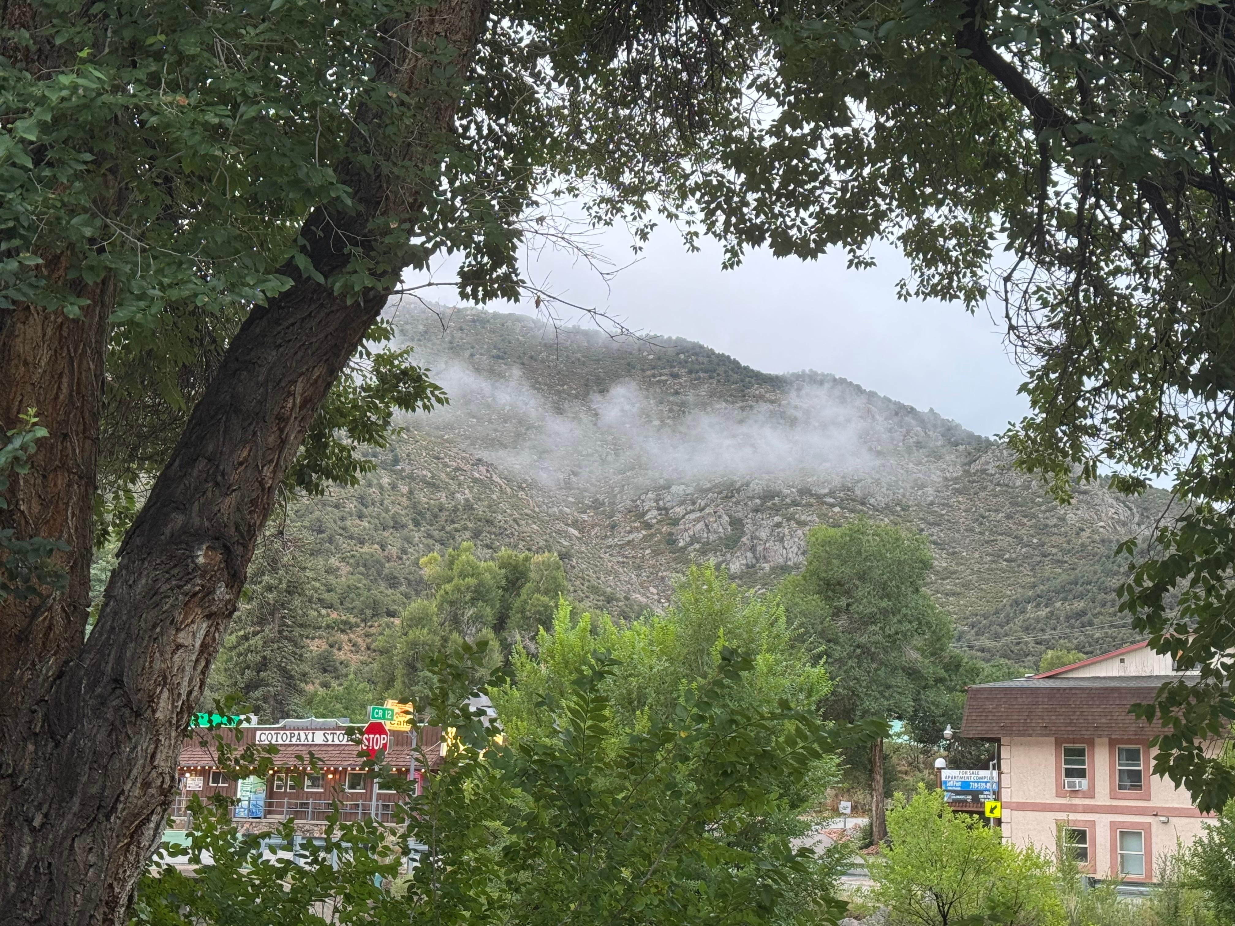 Each morning the fog lifted up the mountains - so cool