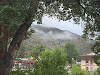 Each morning the fog lifted up the mountains - so cool