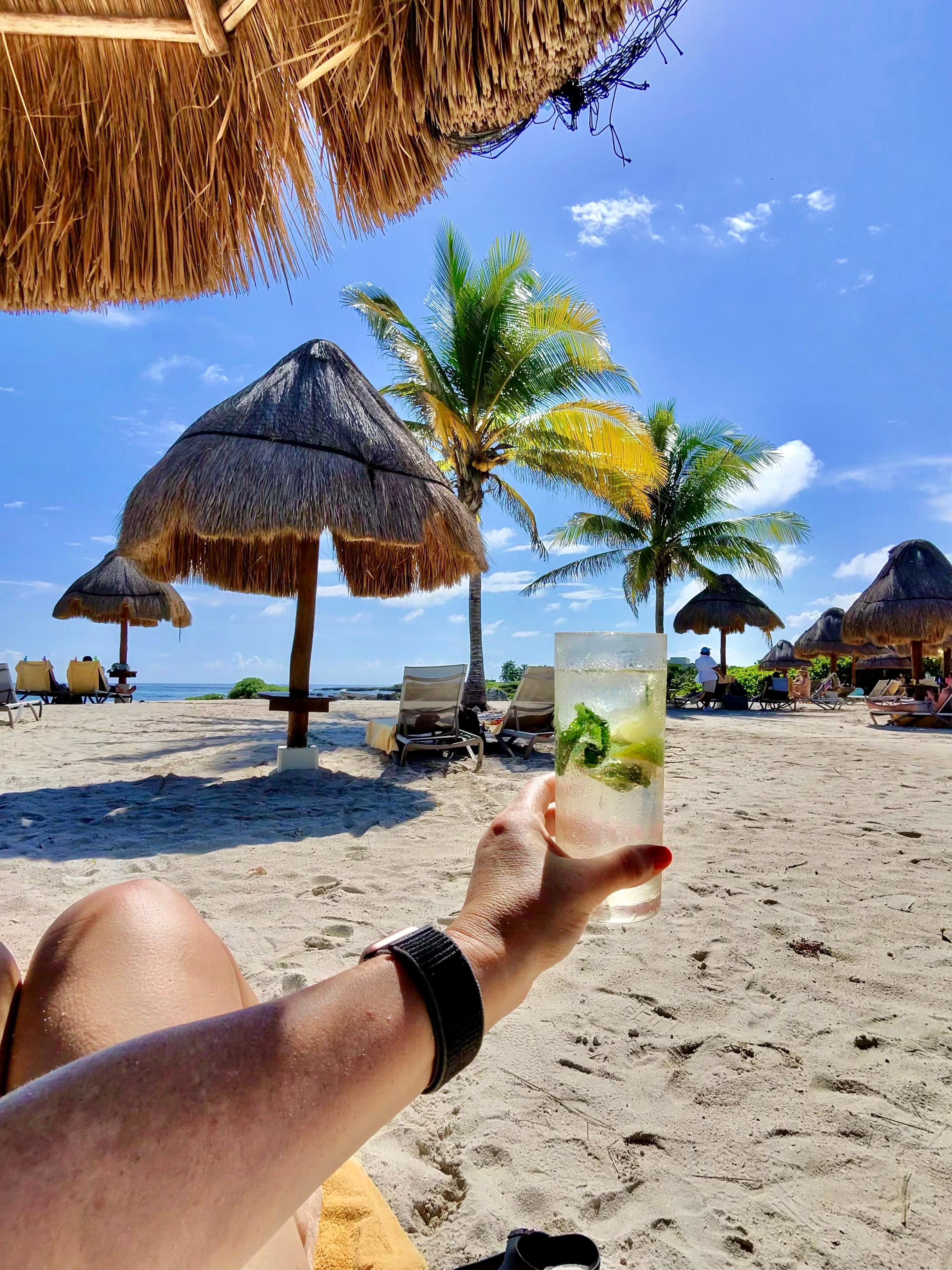 At the quiet section of the beach 