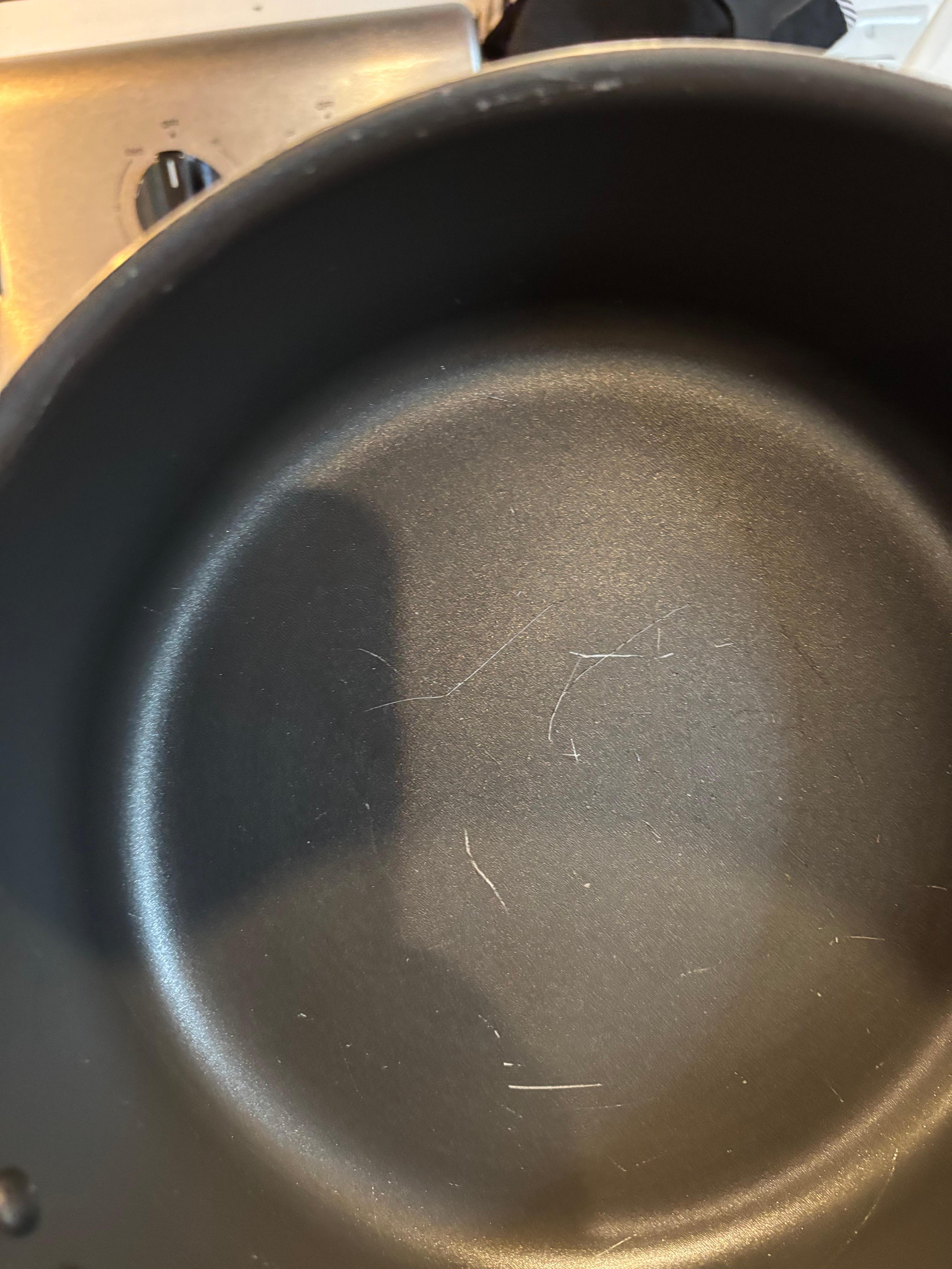 Peeling nonstick coating can leach into food while cooking a make you sick. 