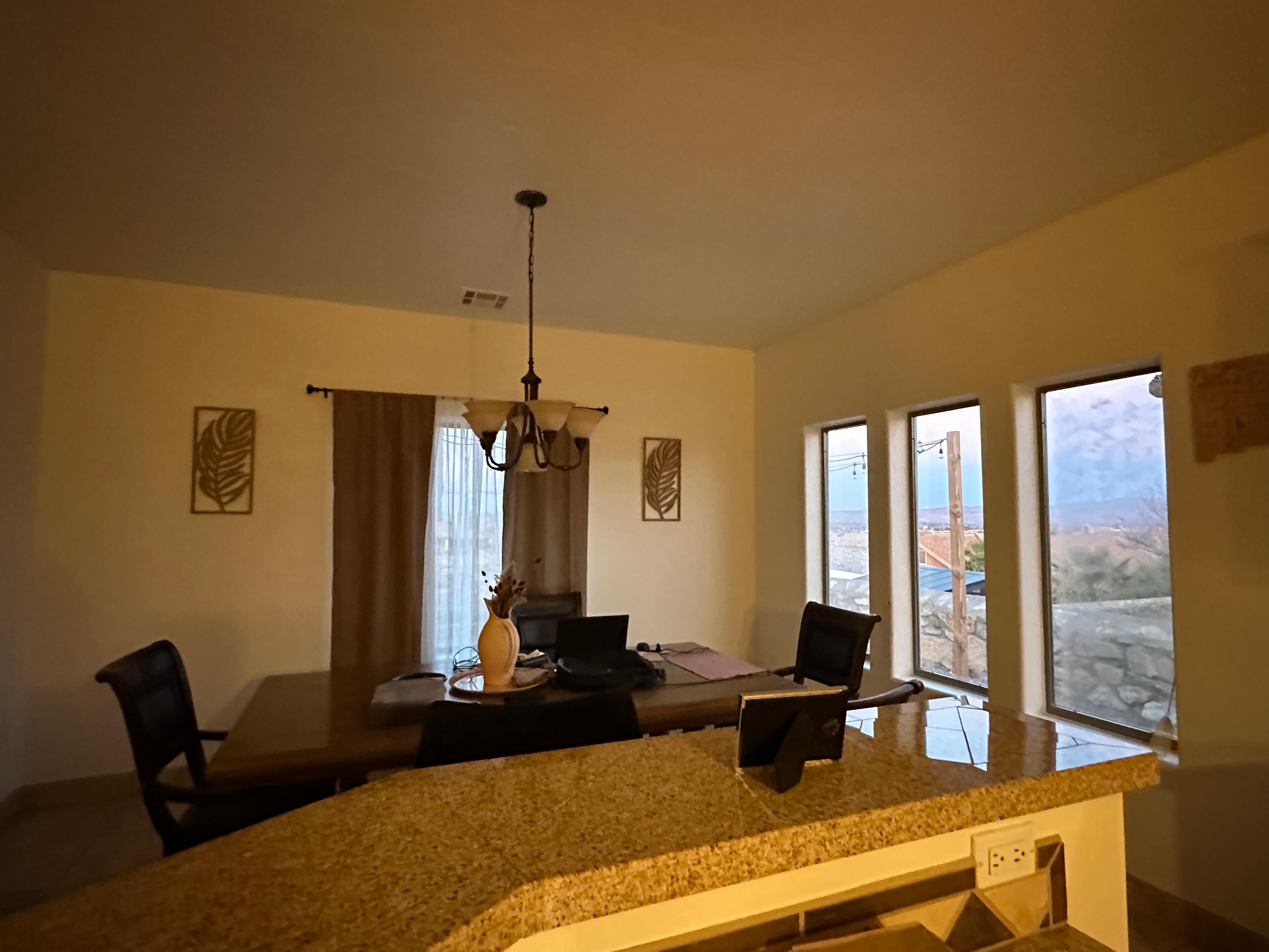 spacious kitchen and dining room