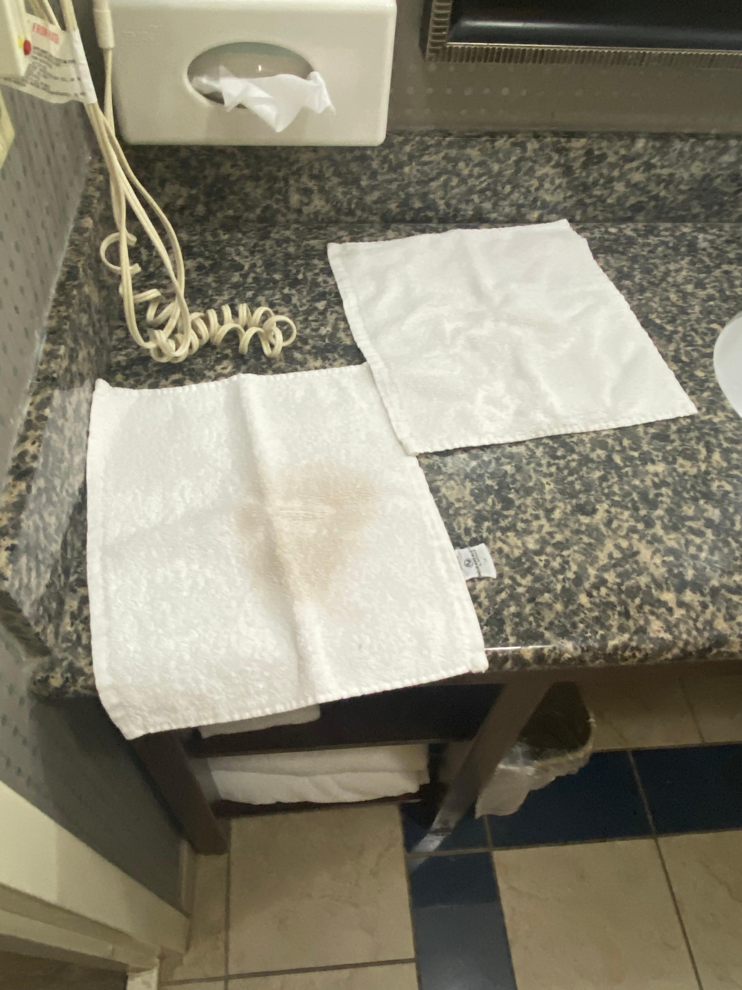Face towel in restroom 
