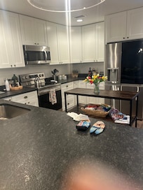 Large kitchen with everything we needed.