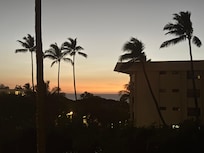 Peekaboo view of ocean from our lanai. It’s closer than it looks