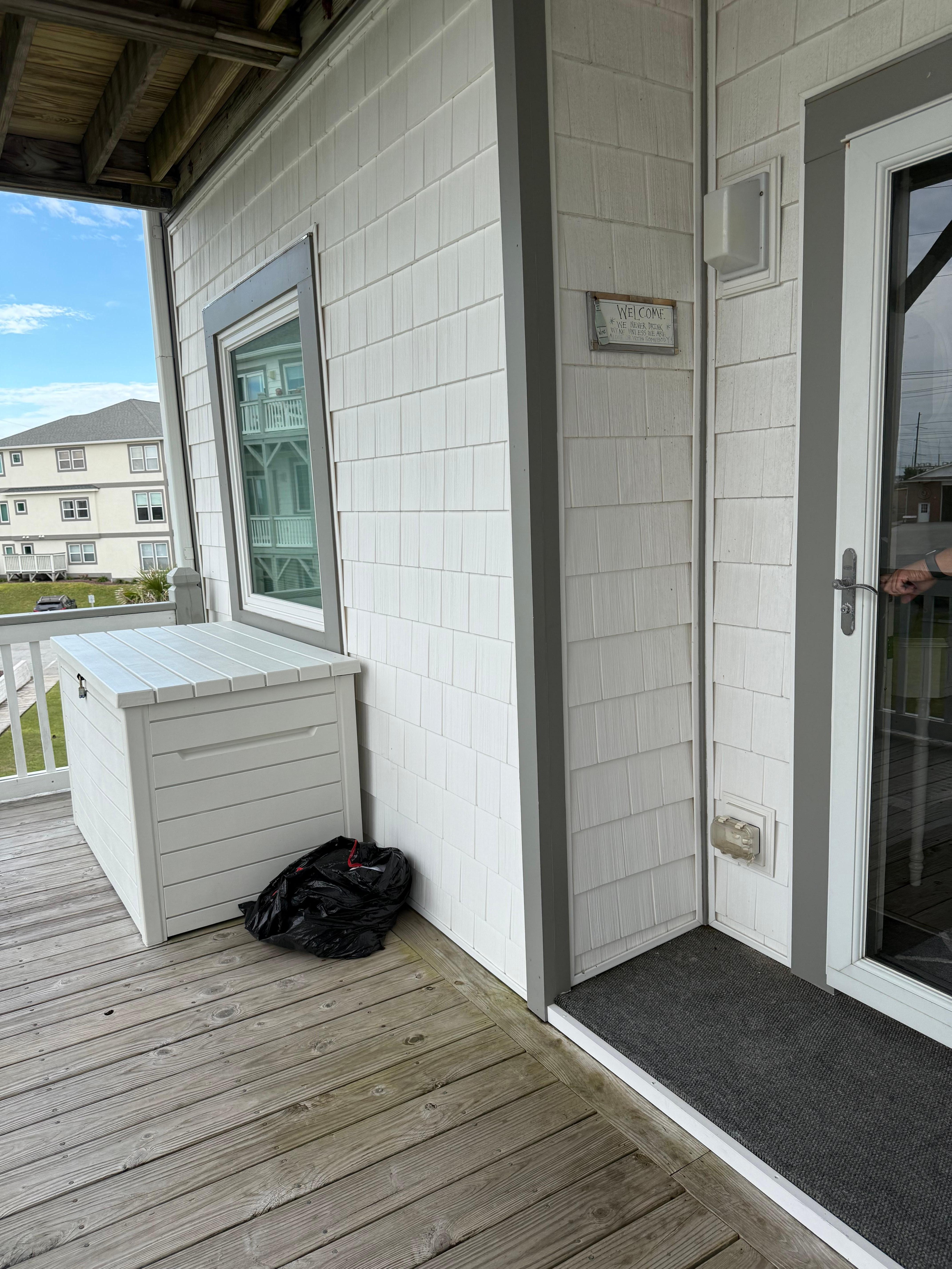 Trash bag right at the front door!