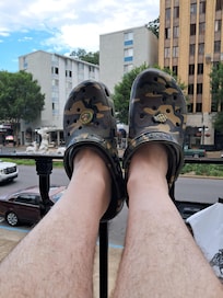 Relaxing on the patio.