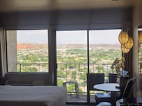 This is your view when you enter the room.