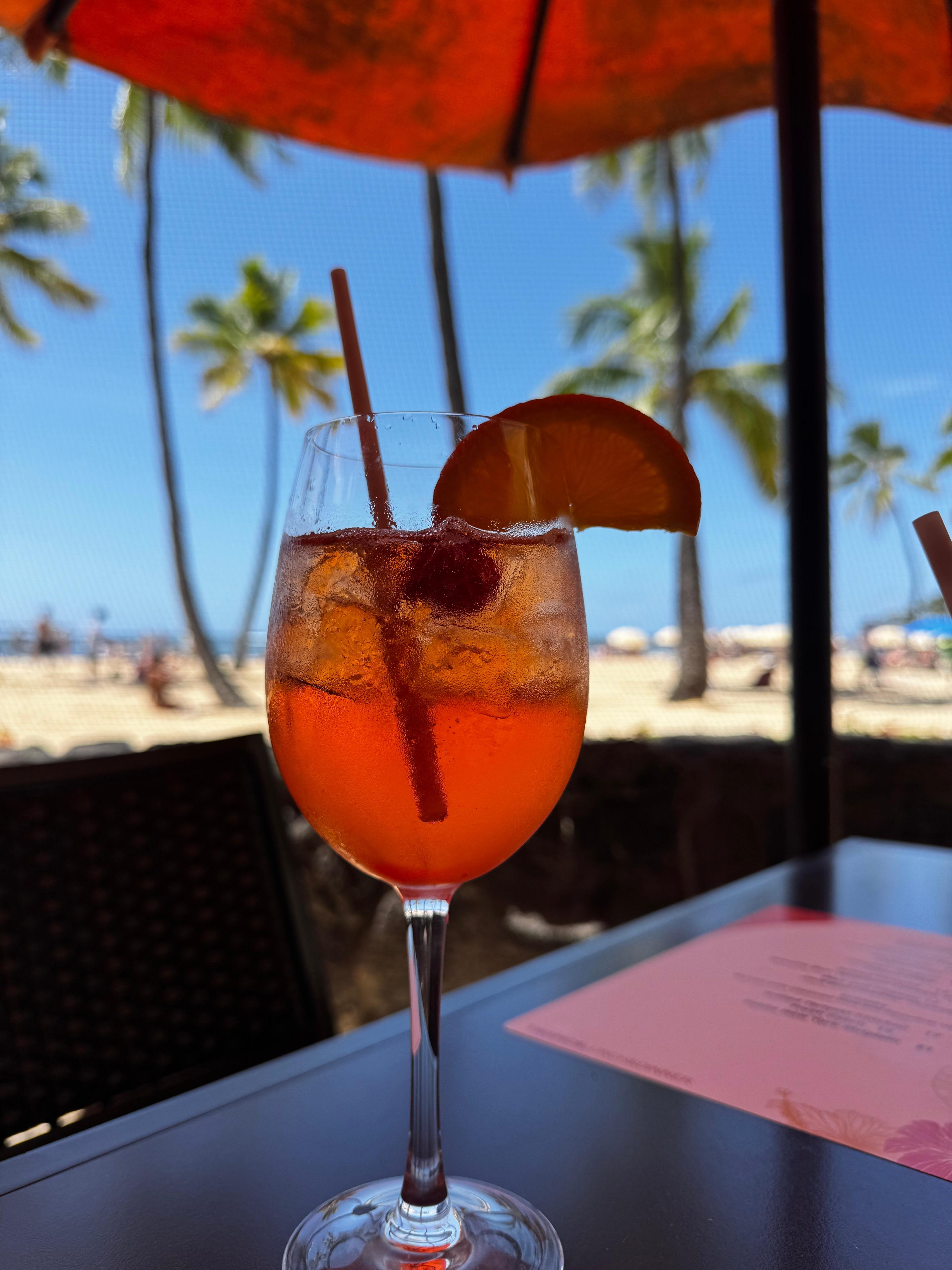 drink at beach front grill. 