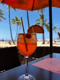 drink at beach front grill.