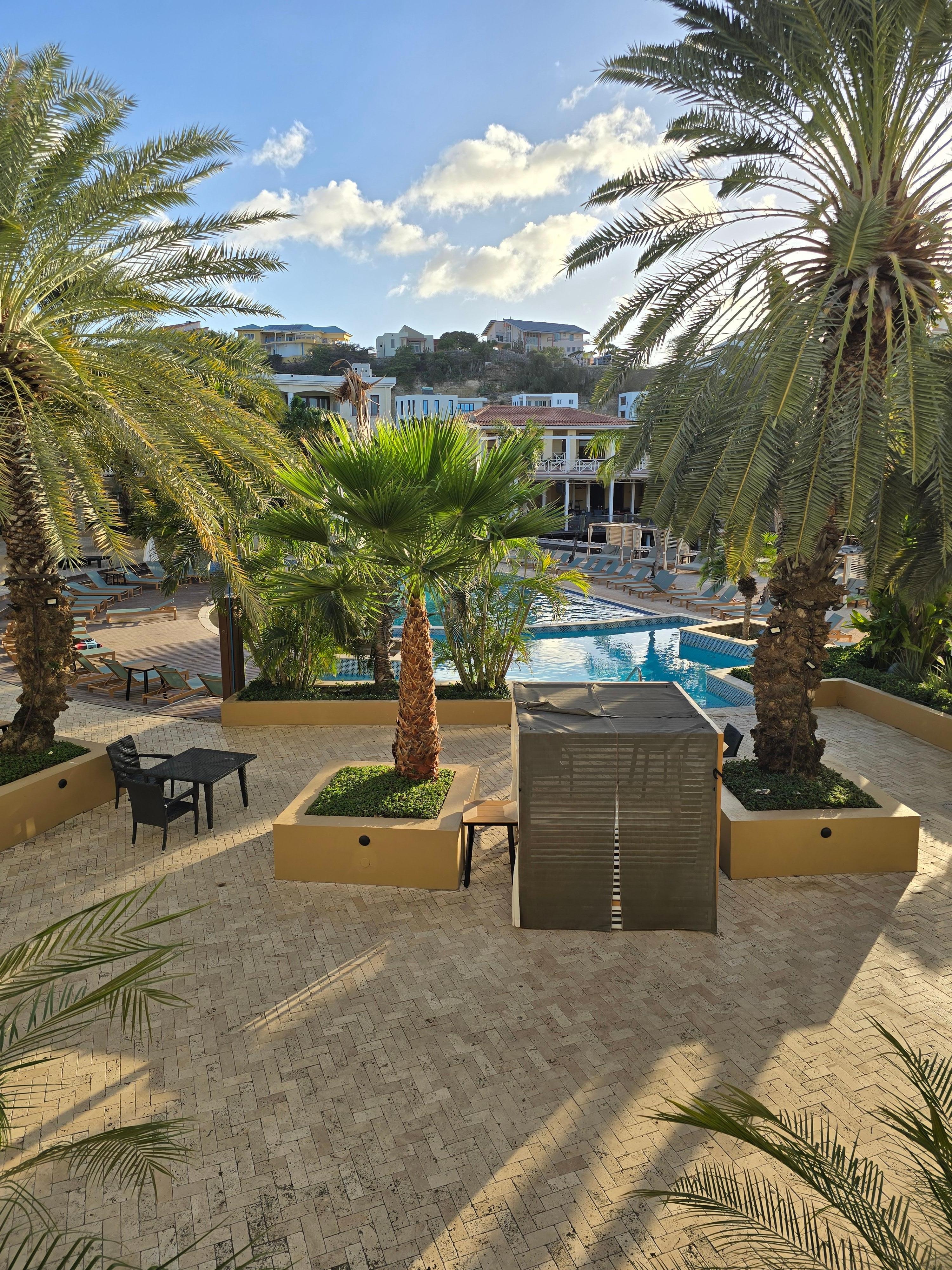 Pool area view from balcony