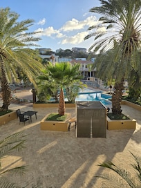 Pool area view from balcony