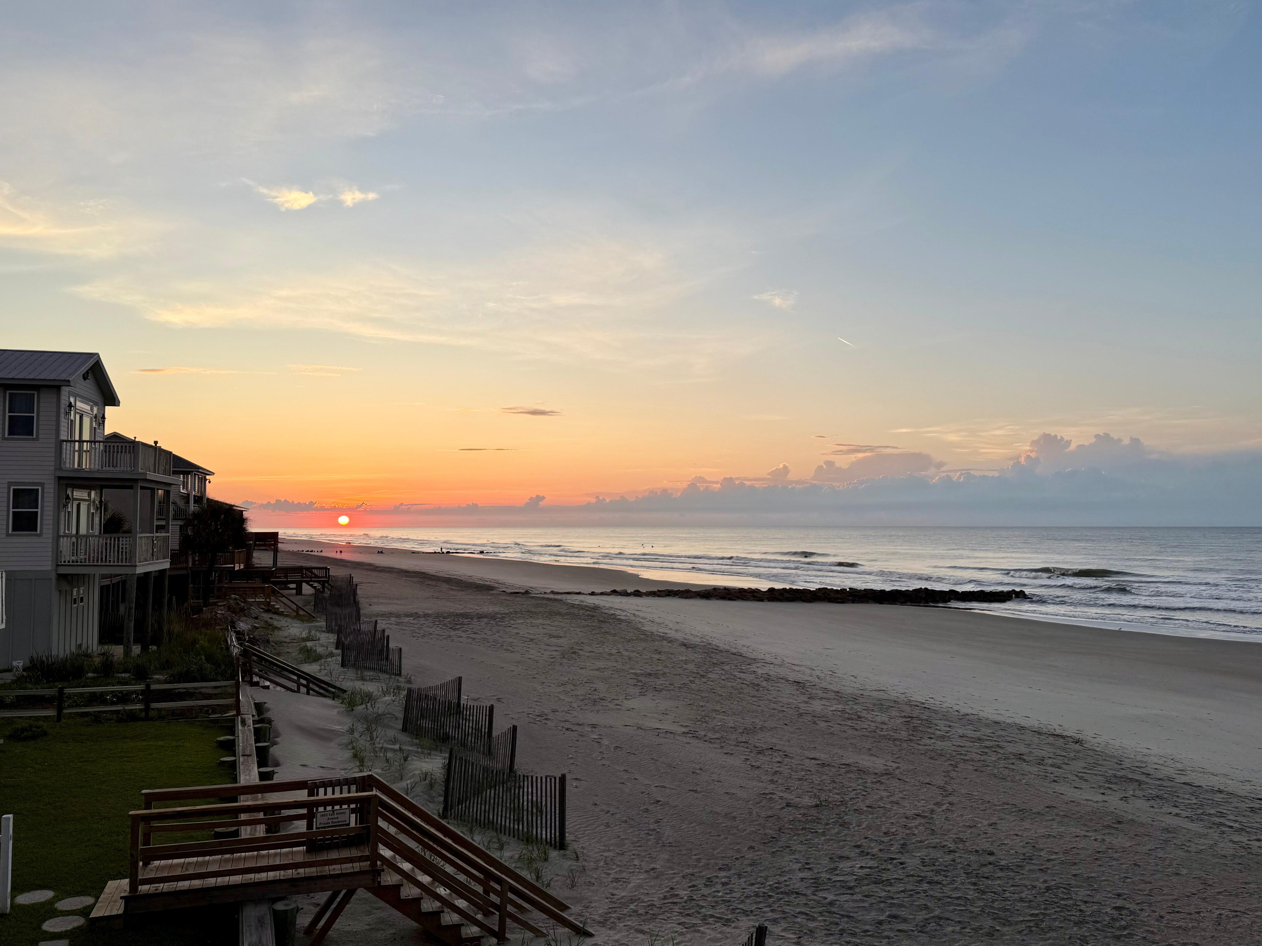 Beautiful sunrise just off the primary bedroom. 