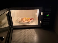 Food left in the microwave from guests before us