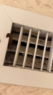 the fan grille in the bathroom is dirty