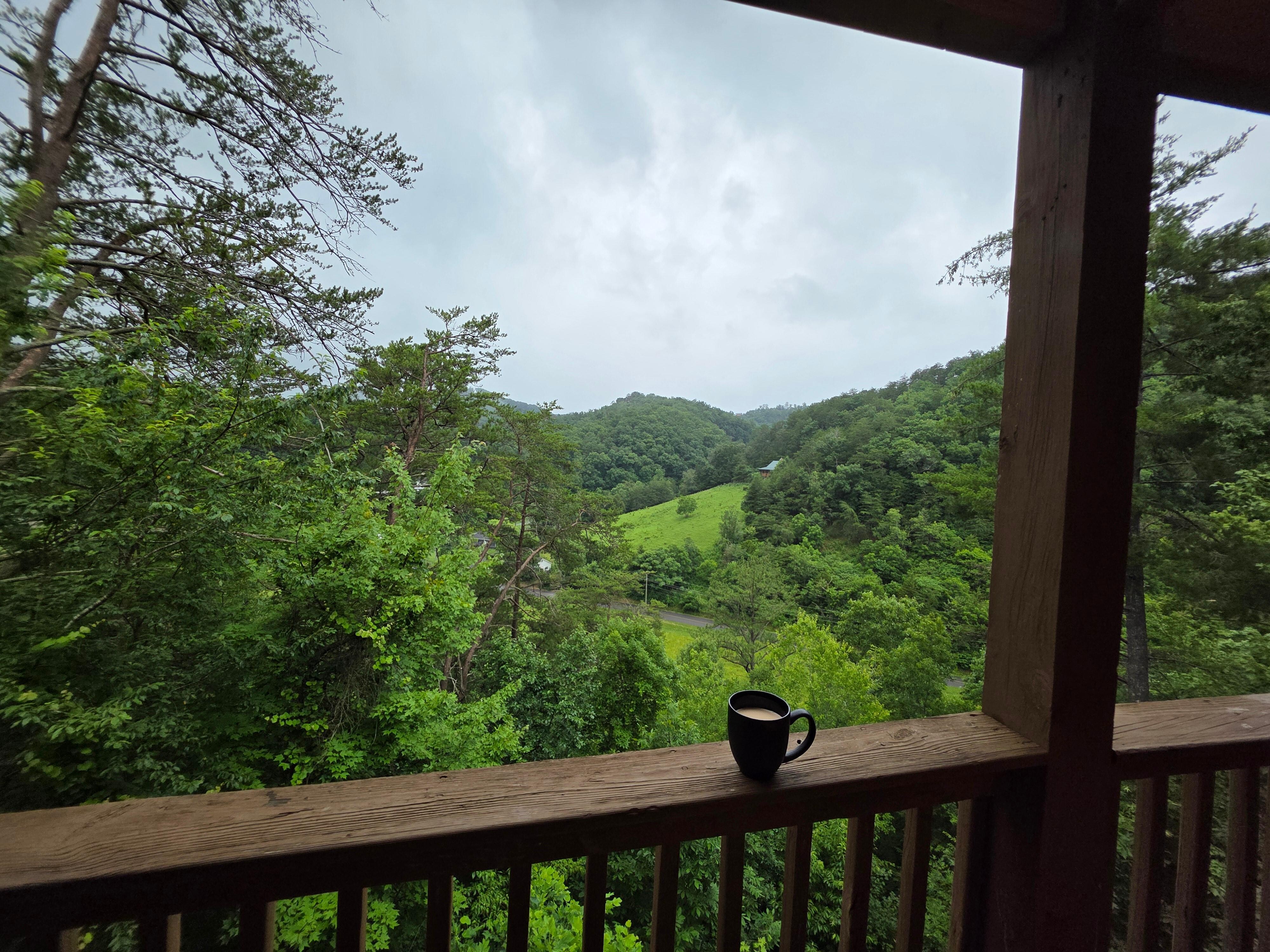 Morning coffee while enjoying the beautiful view!