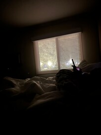 No light cancelling shades! Very bright all night long!