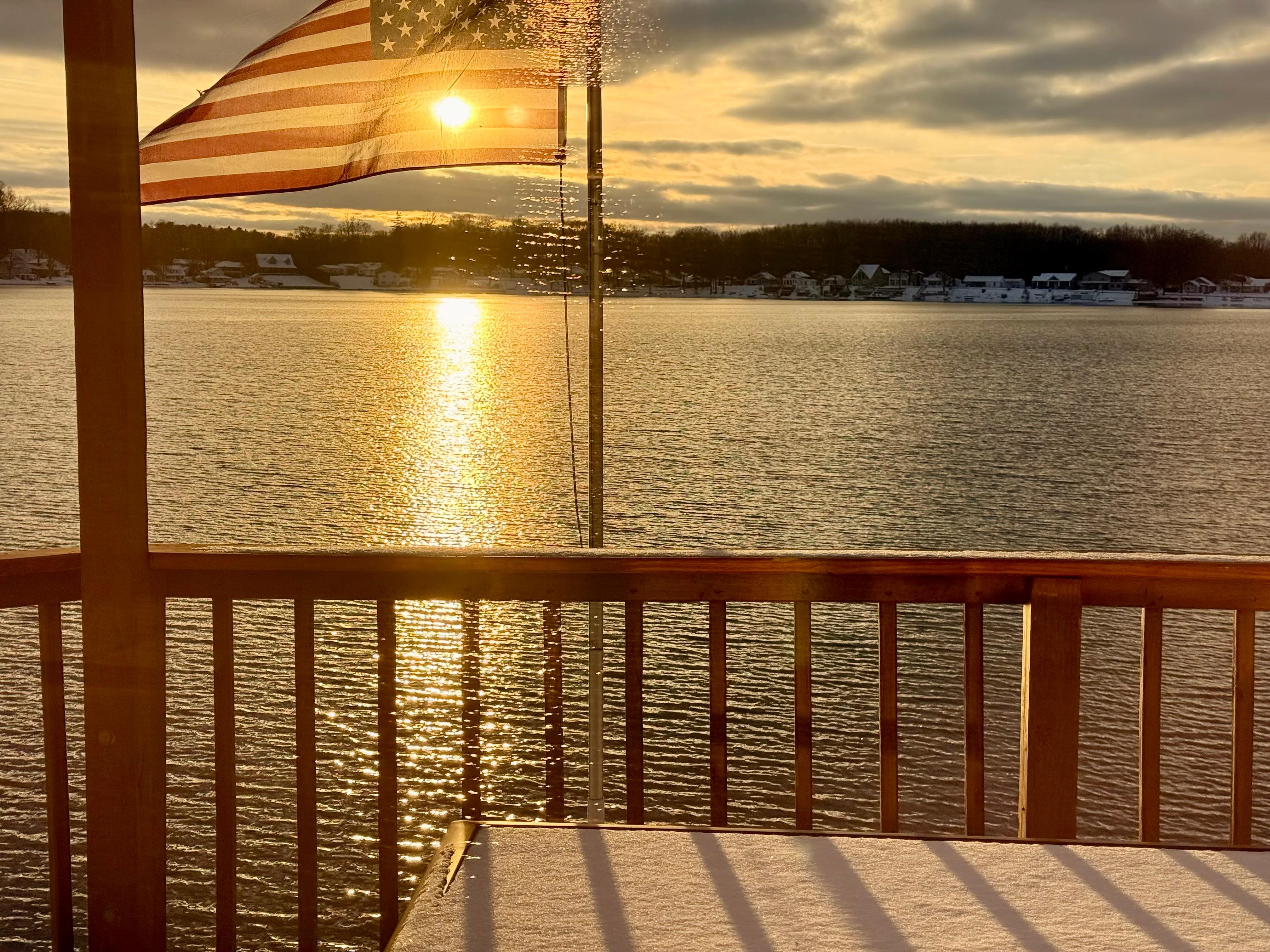 Beautiful sunset  view from the back of the door or the deck !
