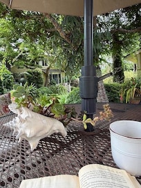 Morning coffee and relaxing in the garden
