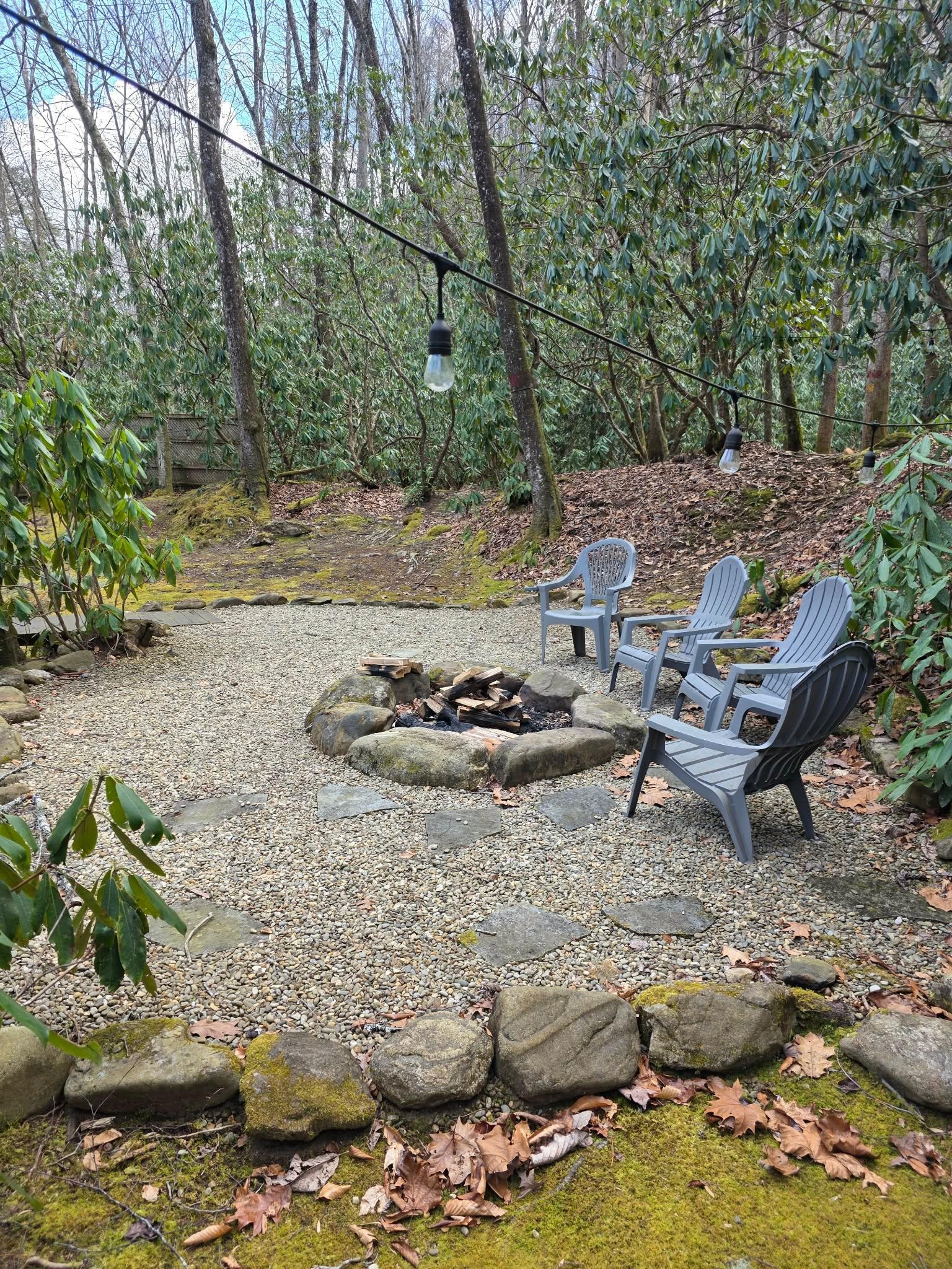 Loved the outdoor seating across the creek 