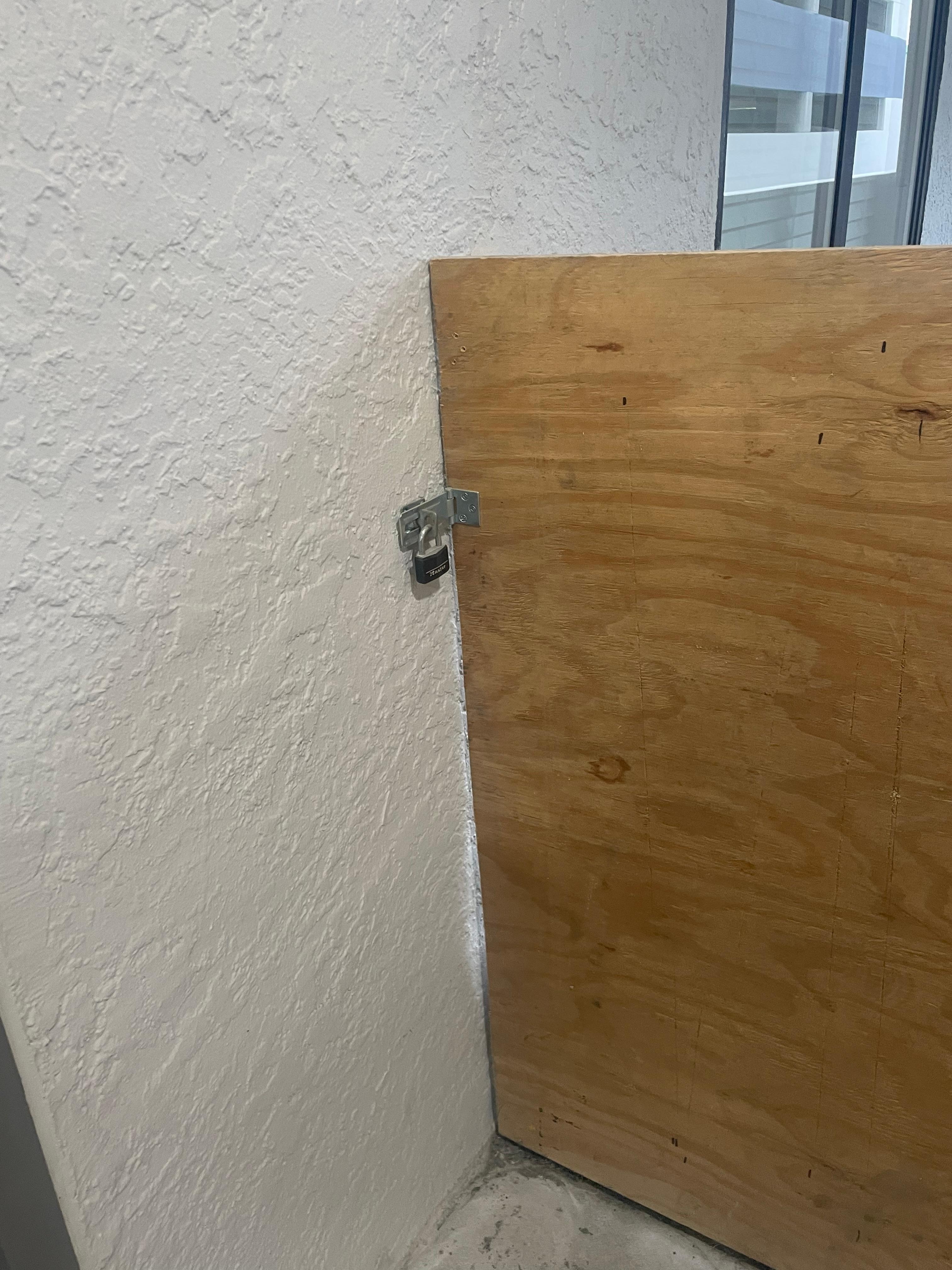 physical barrier blocking access to unit