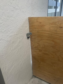 physical barrier blocking access to unit