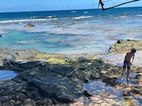 Snorkeling next to Turtle Cave.