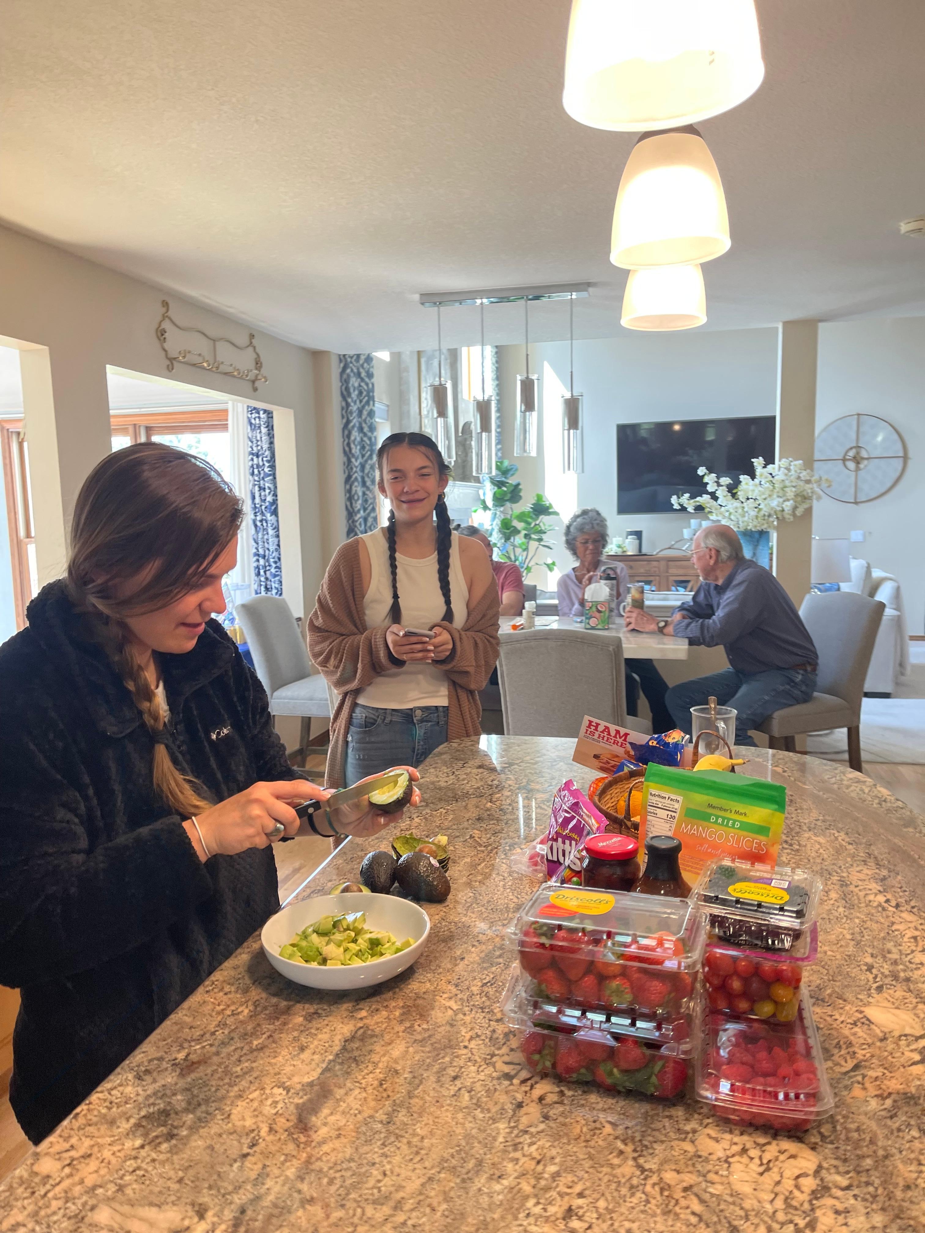 Spacious island for serving and catering