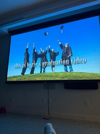 Media room to watch a graduation video for my son