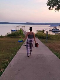 As soon as we got there she ran to the water
