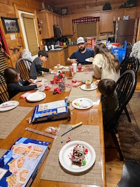 Nice big table at the cabin