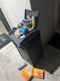 Pool trash overflowing