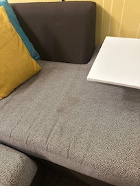 The sofa also is very dirty.