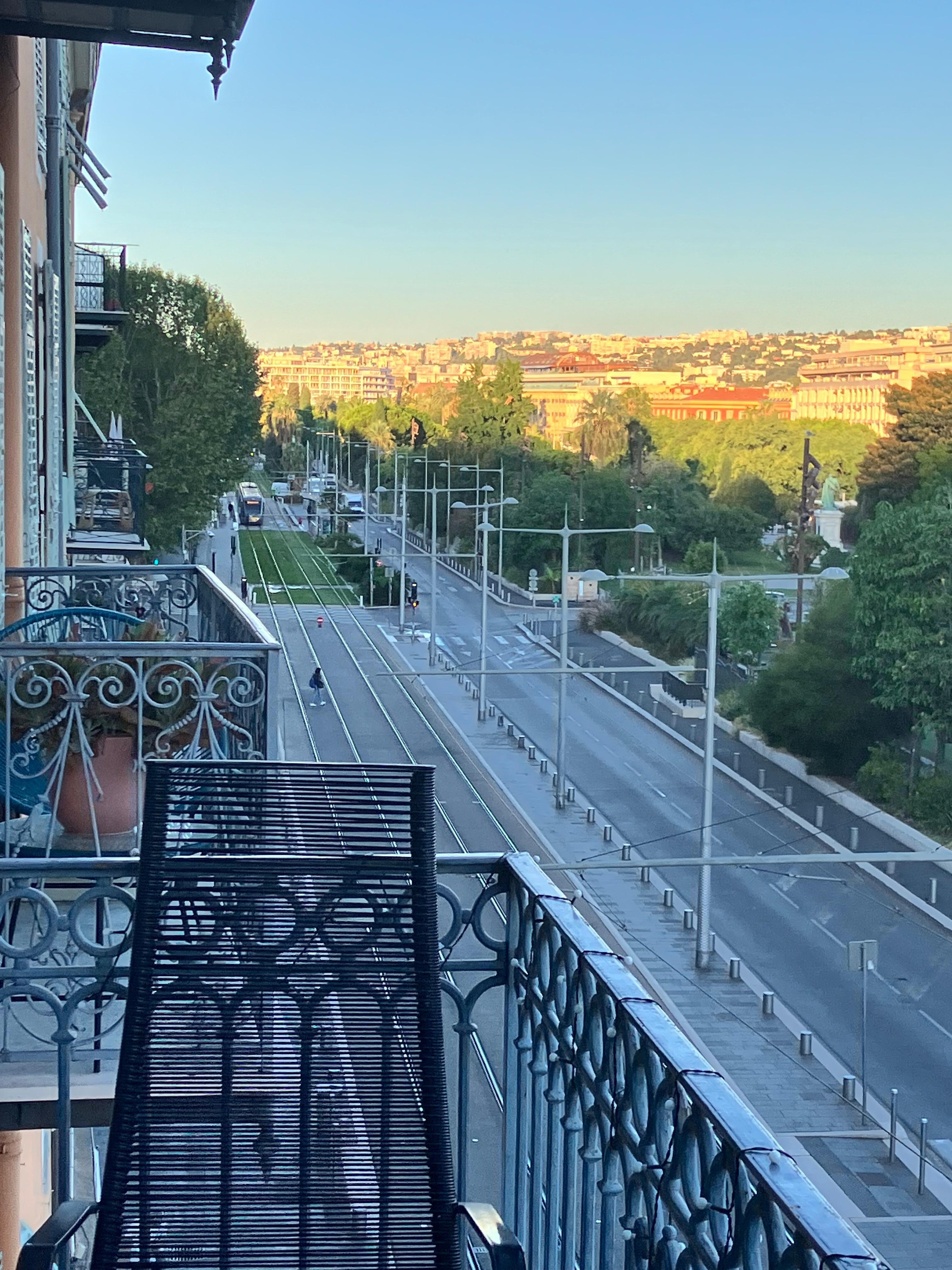 View toward the sea from the balcony. 