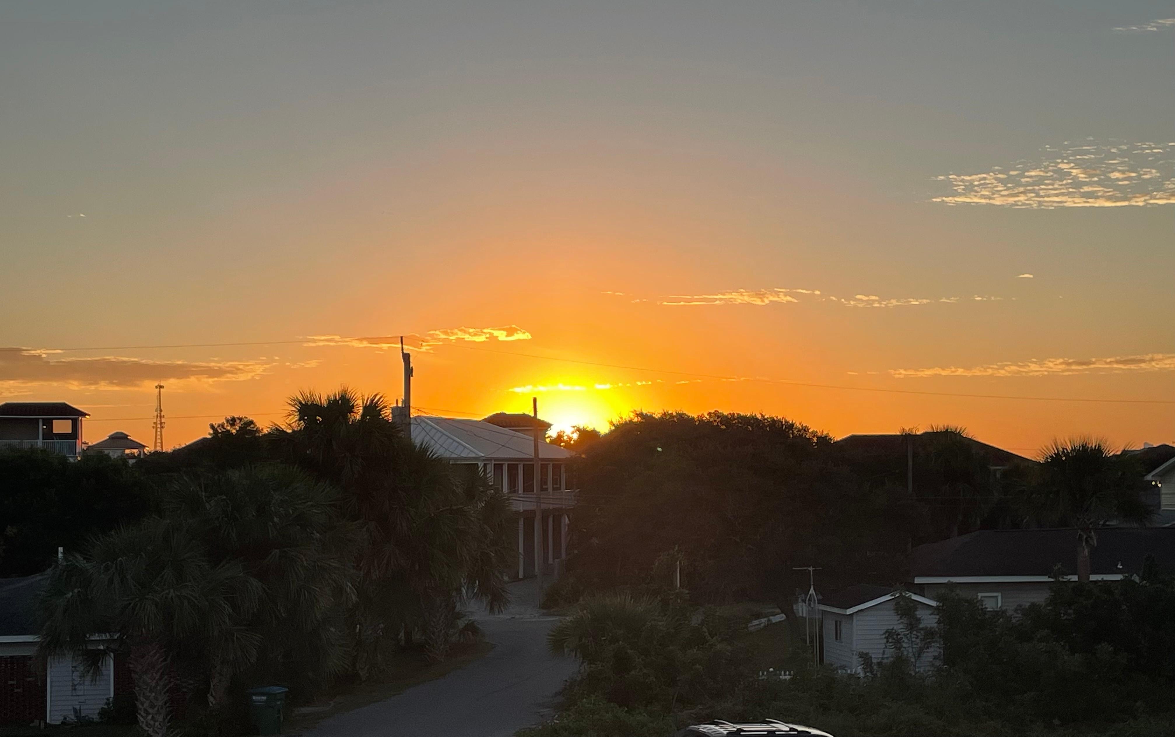 Sunrise from the porch.