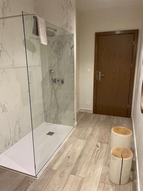 shower cabin by the entrance door