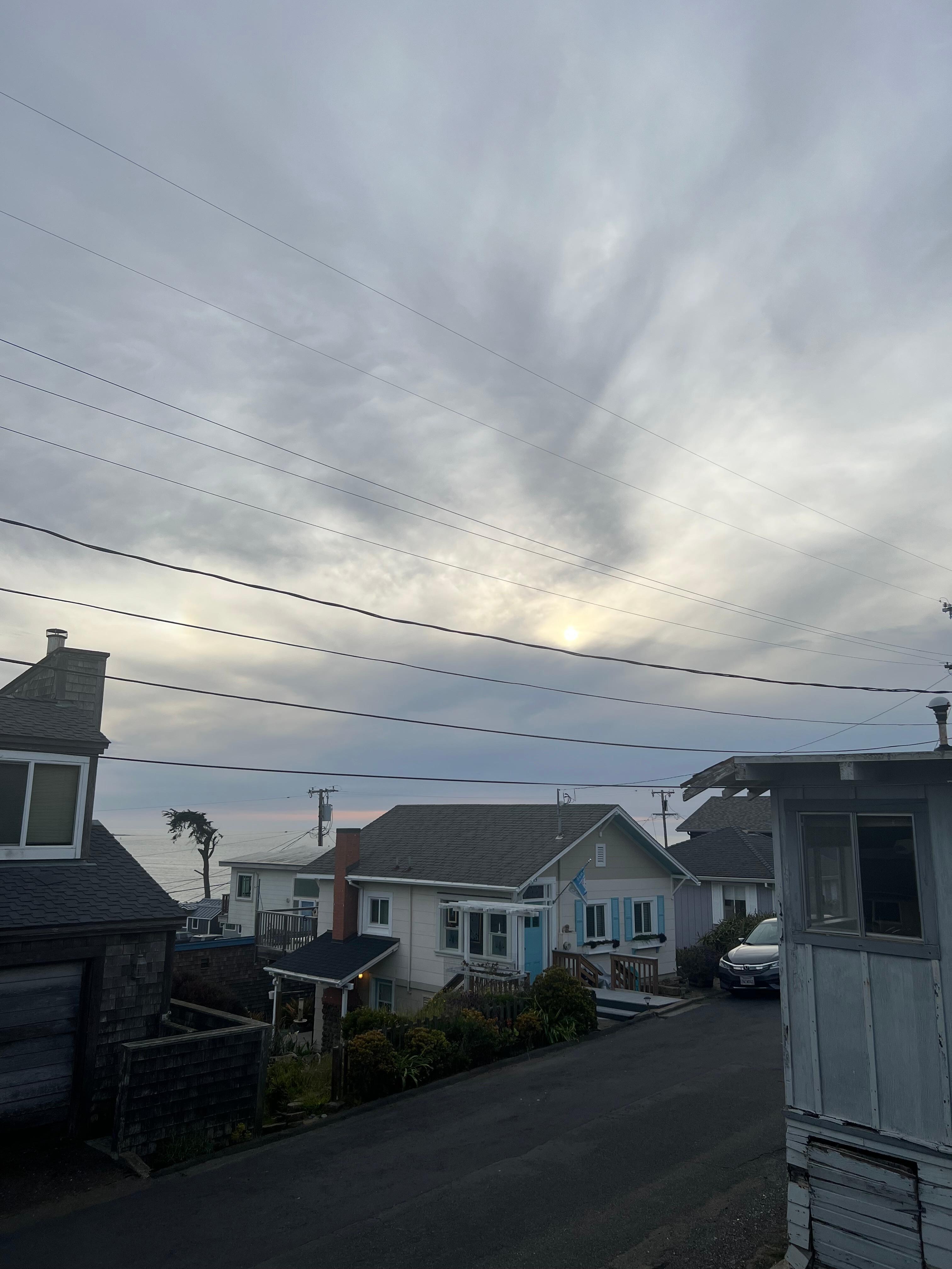 Sun starting to set. 