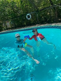 Fun pool and backyard