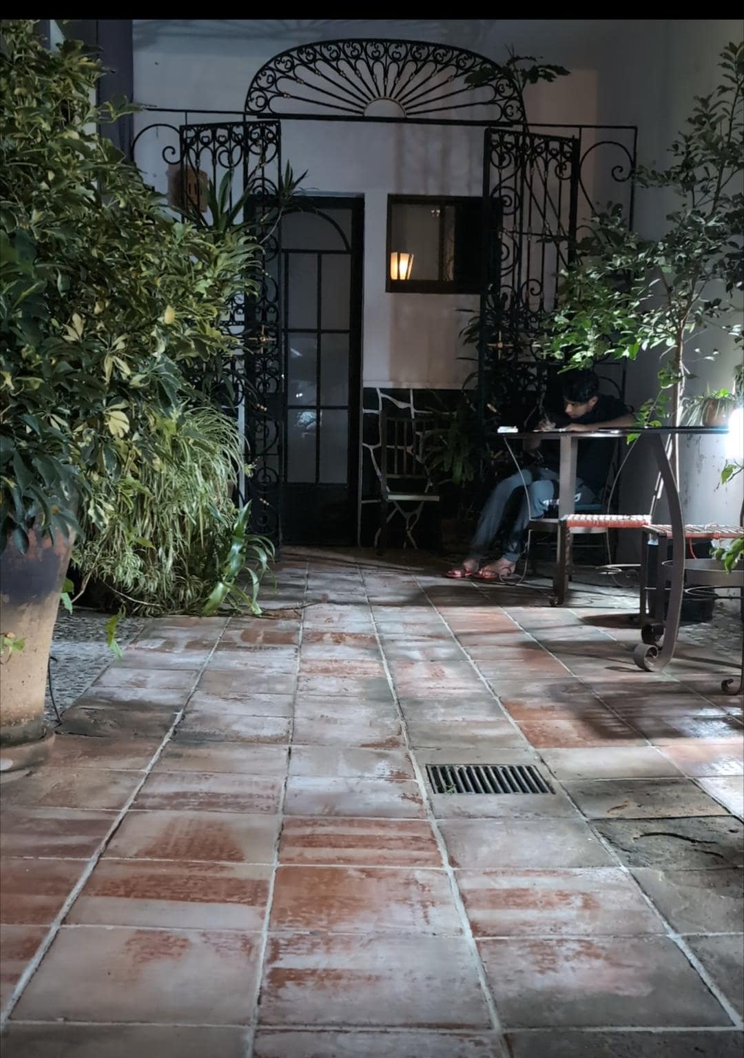 The indoor courtyard. Our room was just off this lovely space. 