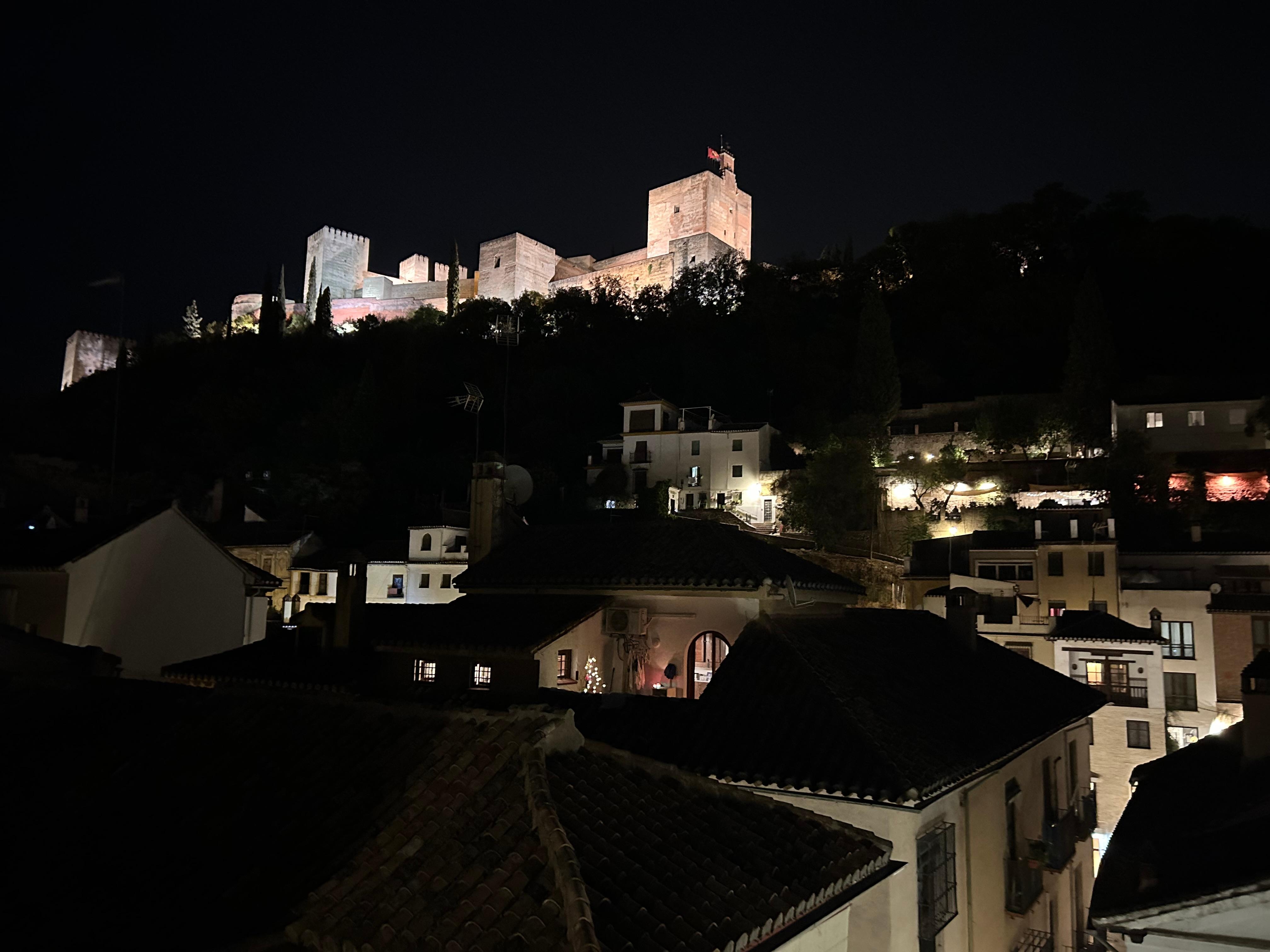 Blick von unserem Zimmer auf die Alhambra 