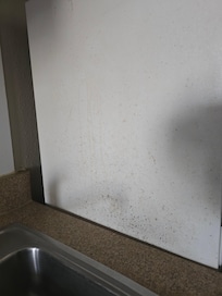 This is the side of the refrigerator. Grease and grime.