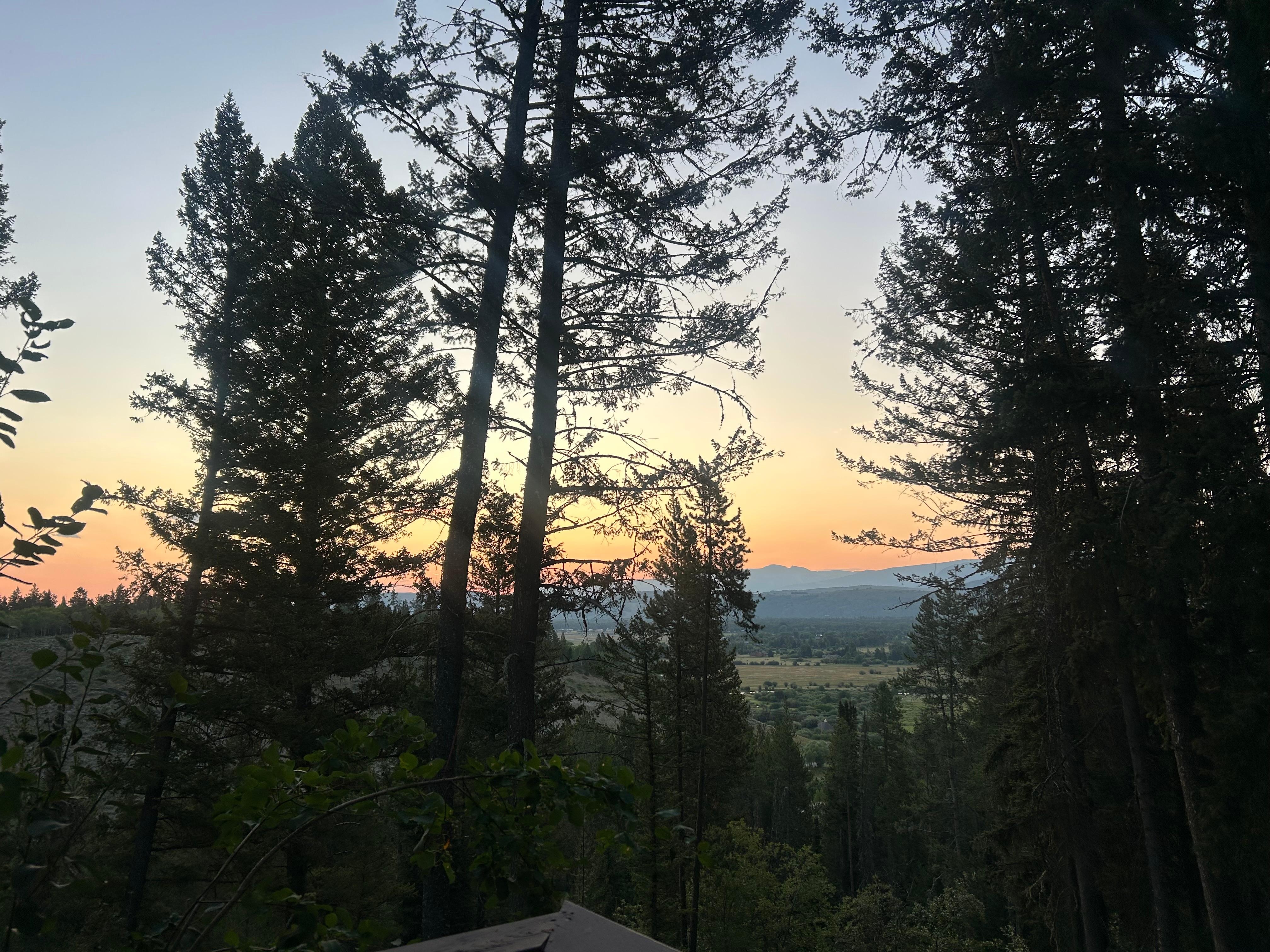 Watching the sunrise on private room balcony.