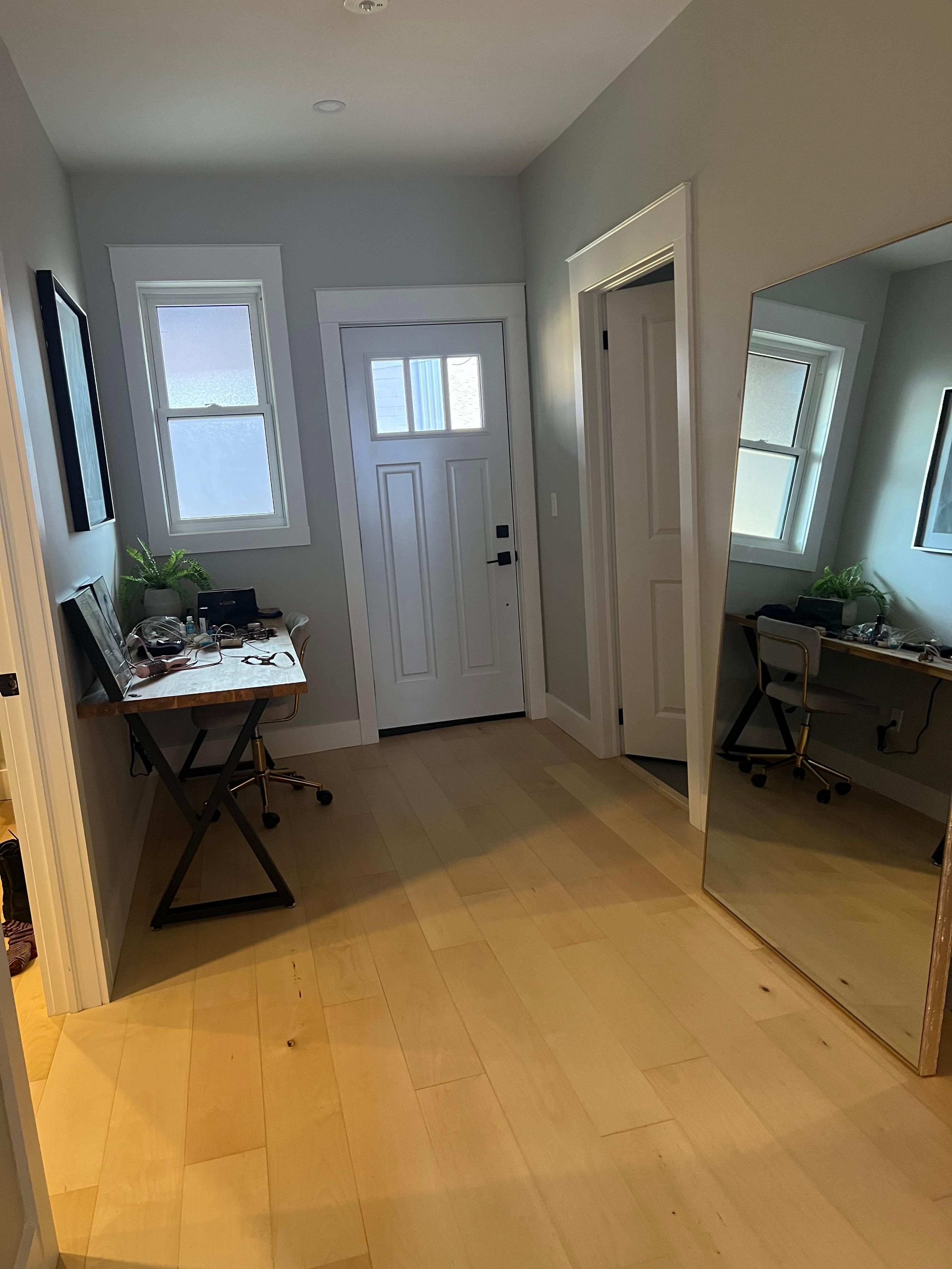 Table provided a space to organize stuff.