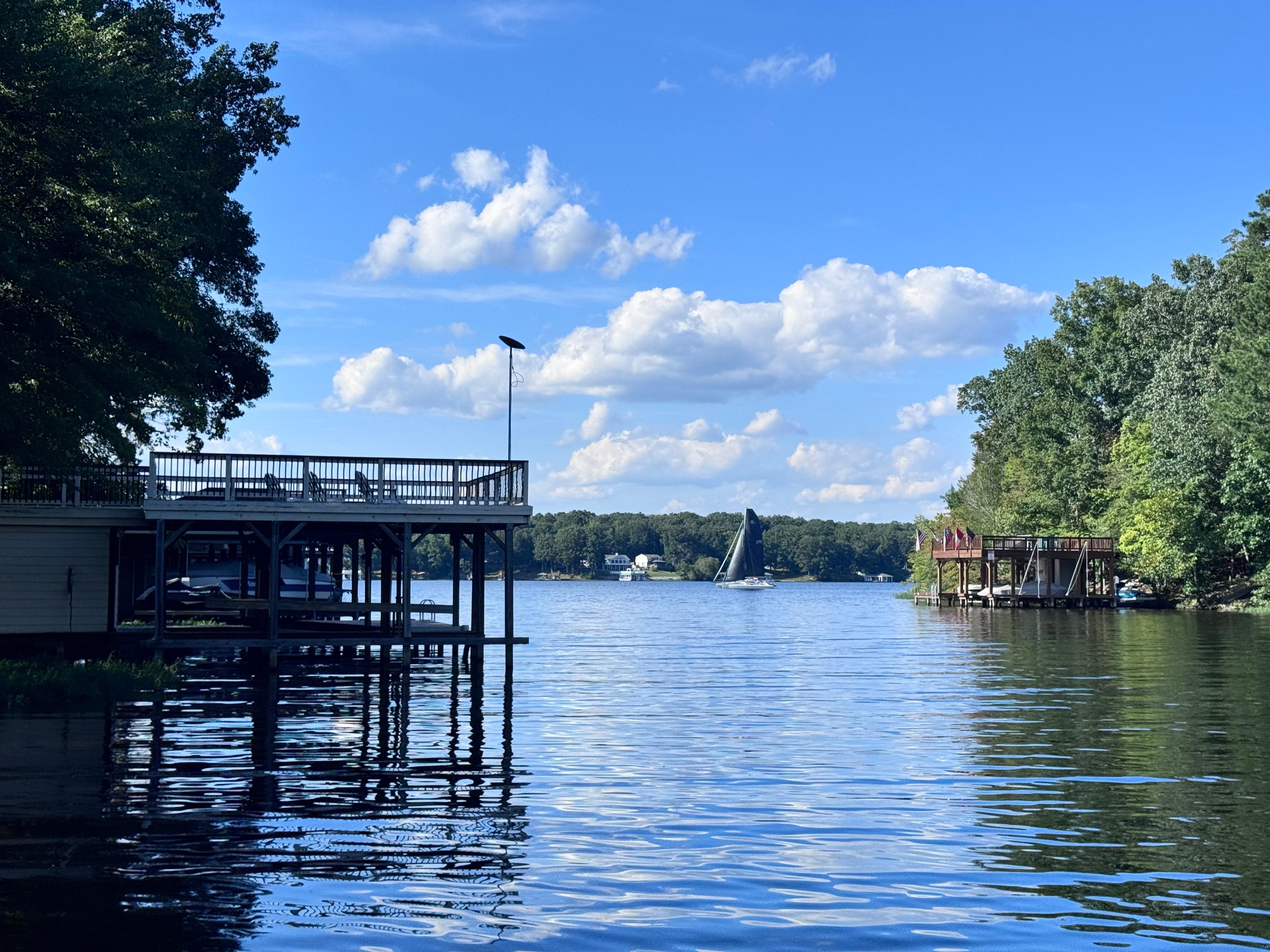 View from dock looking out to main lake