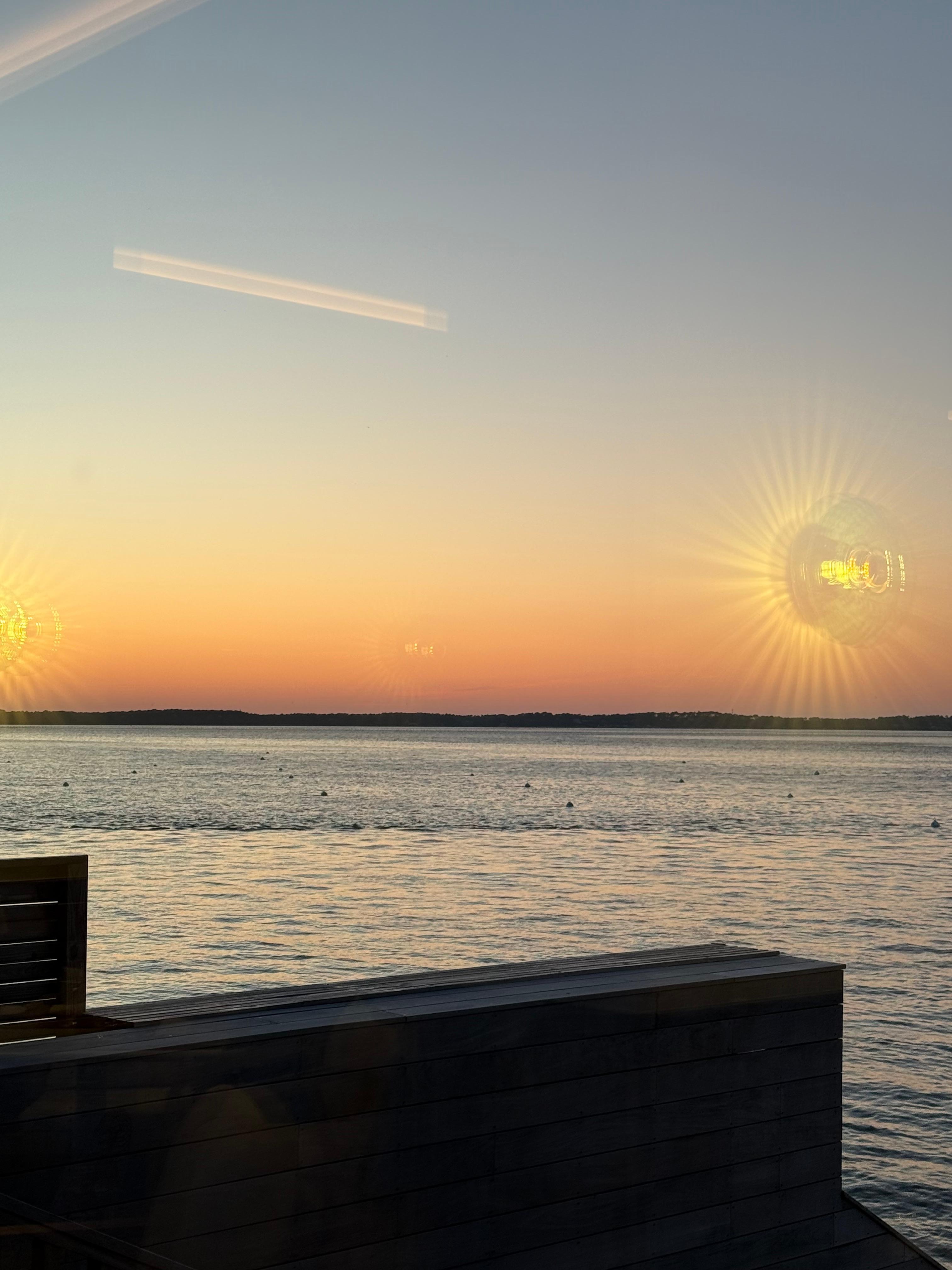 Le coucher de soleil depuis le restaurant 