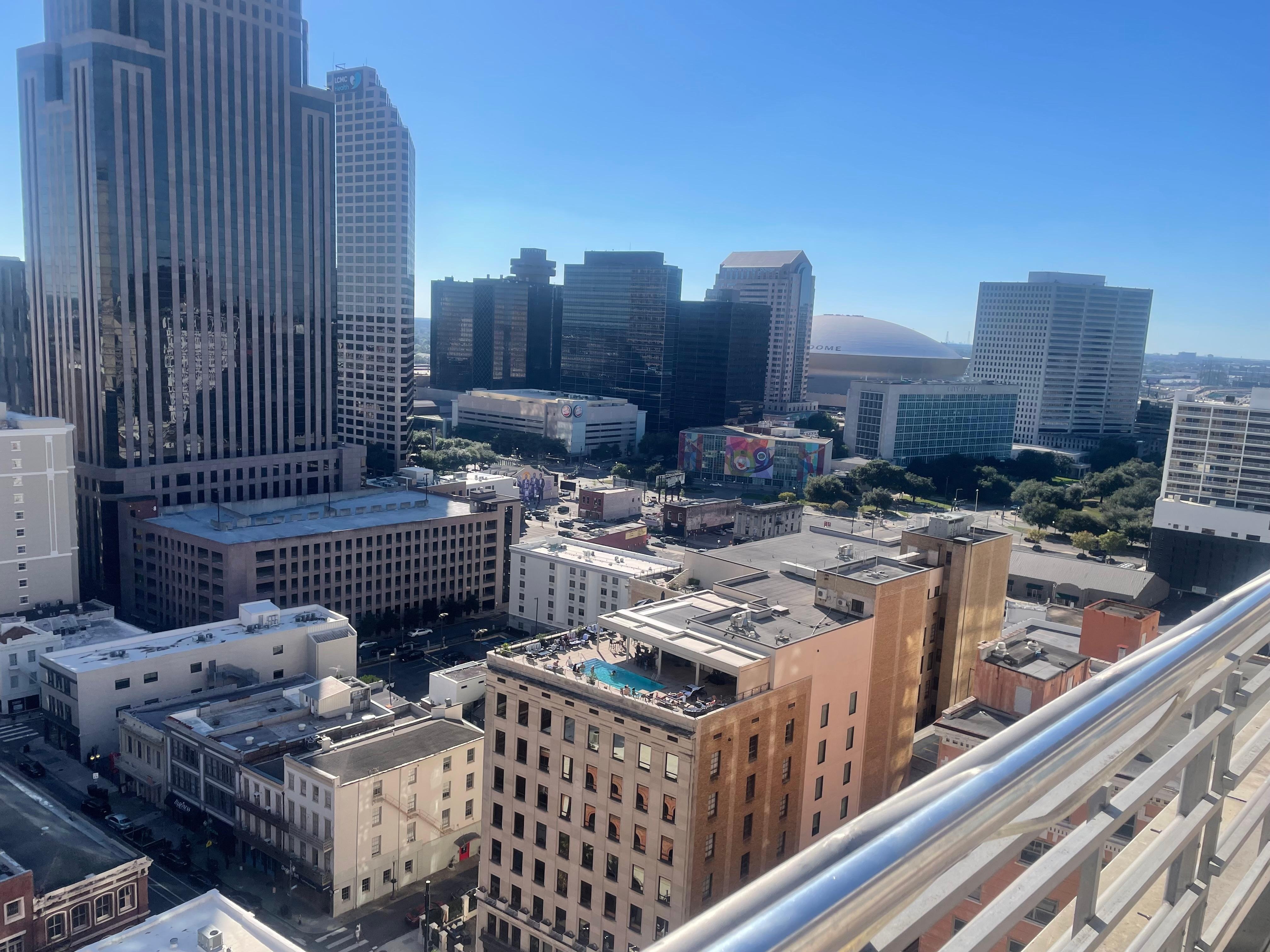 Top of building pool view 