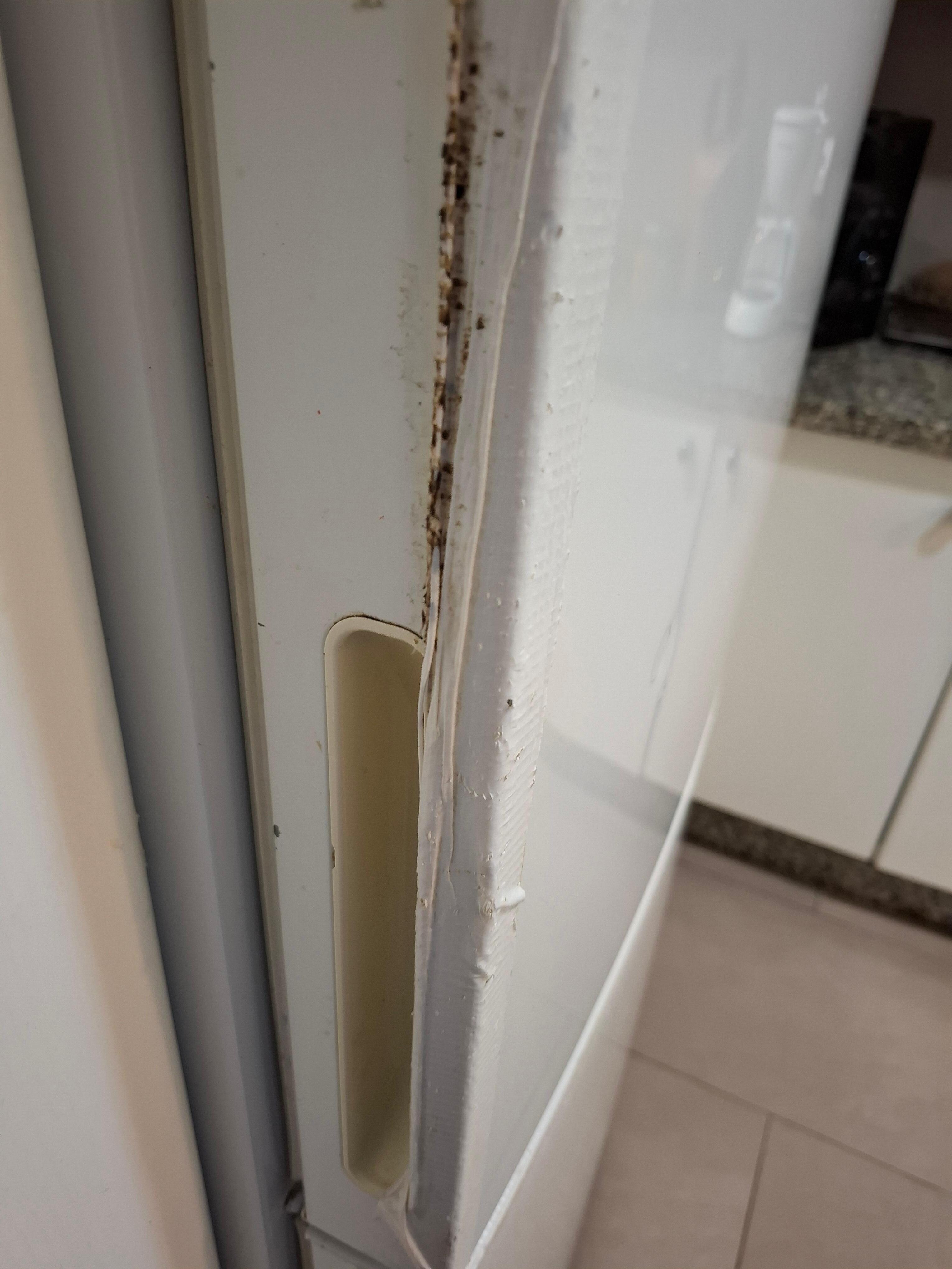 Kühlschranktür mit Tape und Dreck