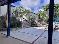 plenty of room to feel comfortable in the backyard by the pool