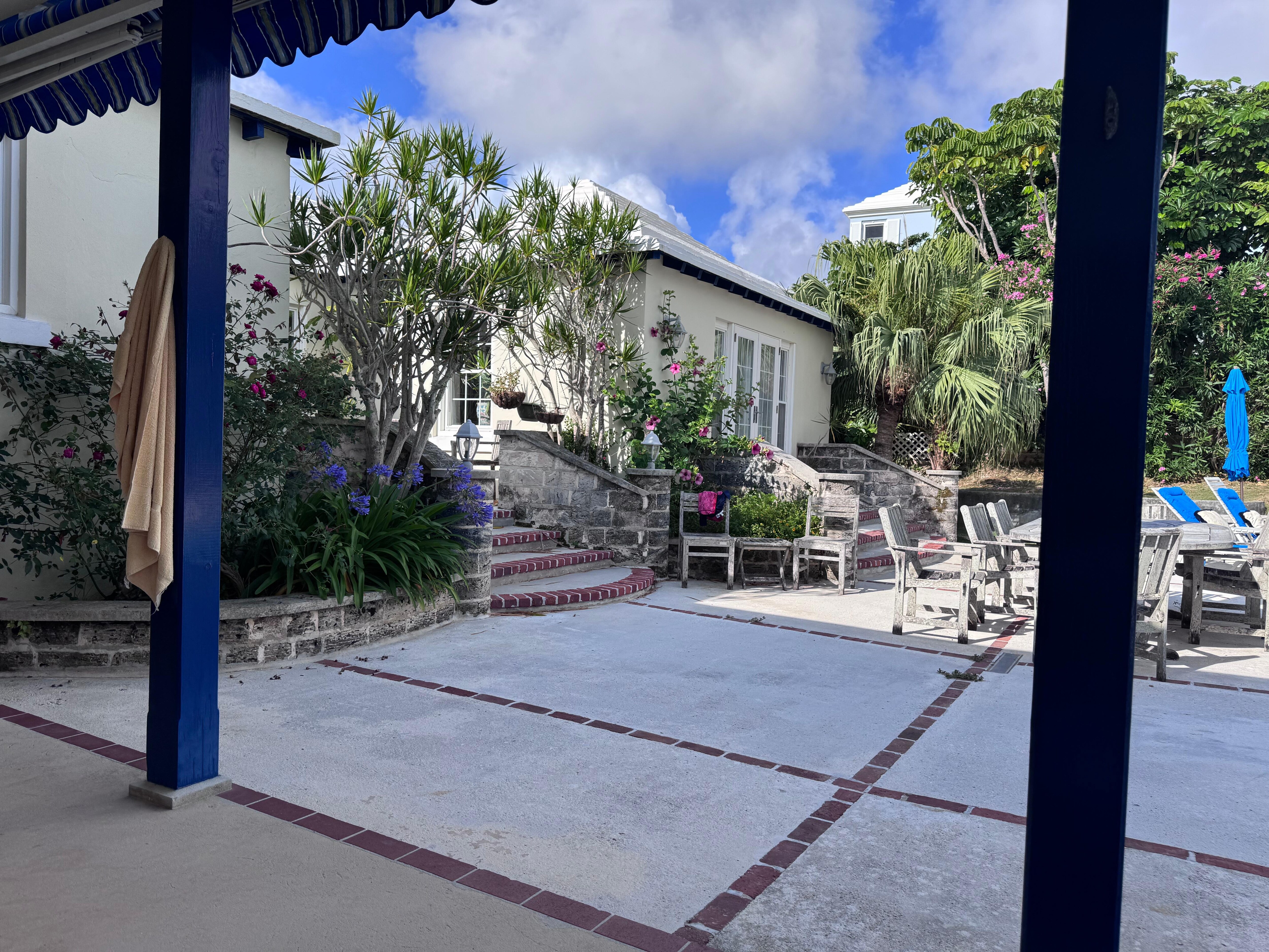 plenty of room to feel comfortable in the backyard by the pool