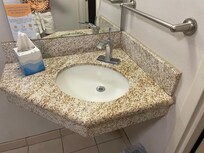 Tiny sink, no room to put your toiletries