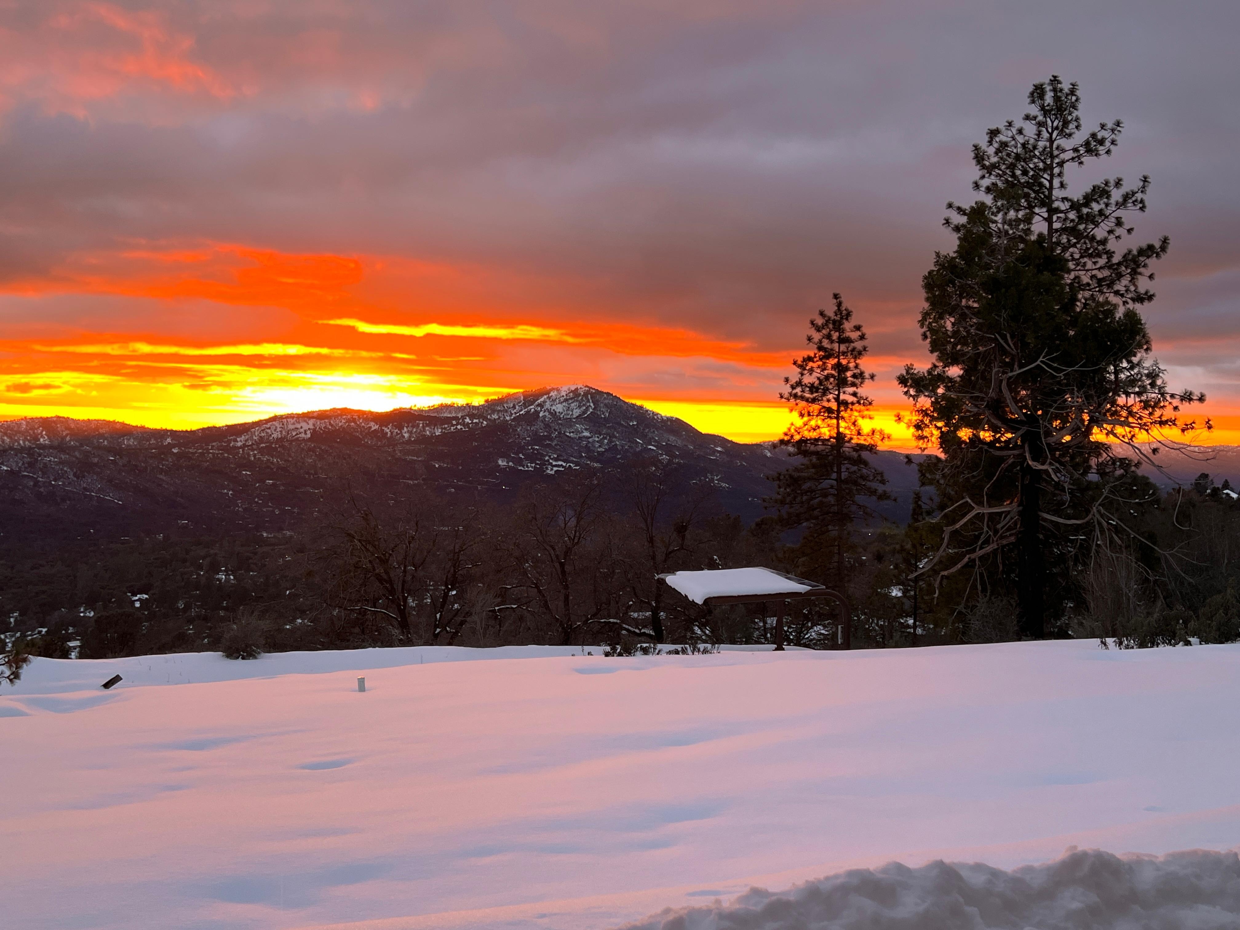 Watching the sunset from the patio.